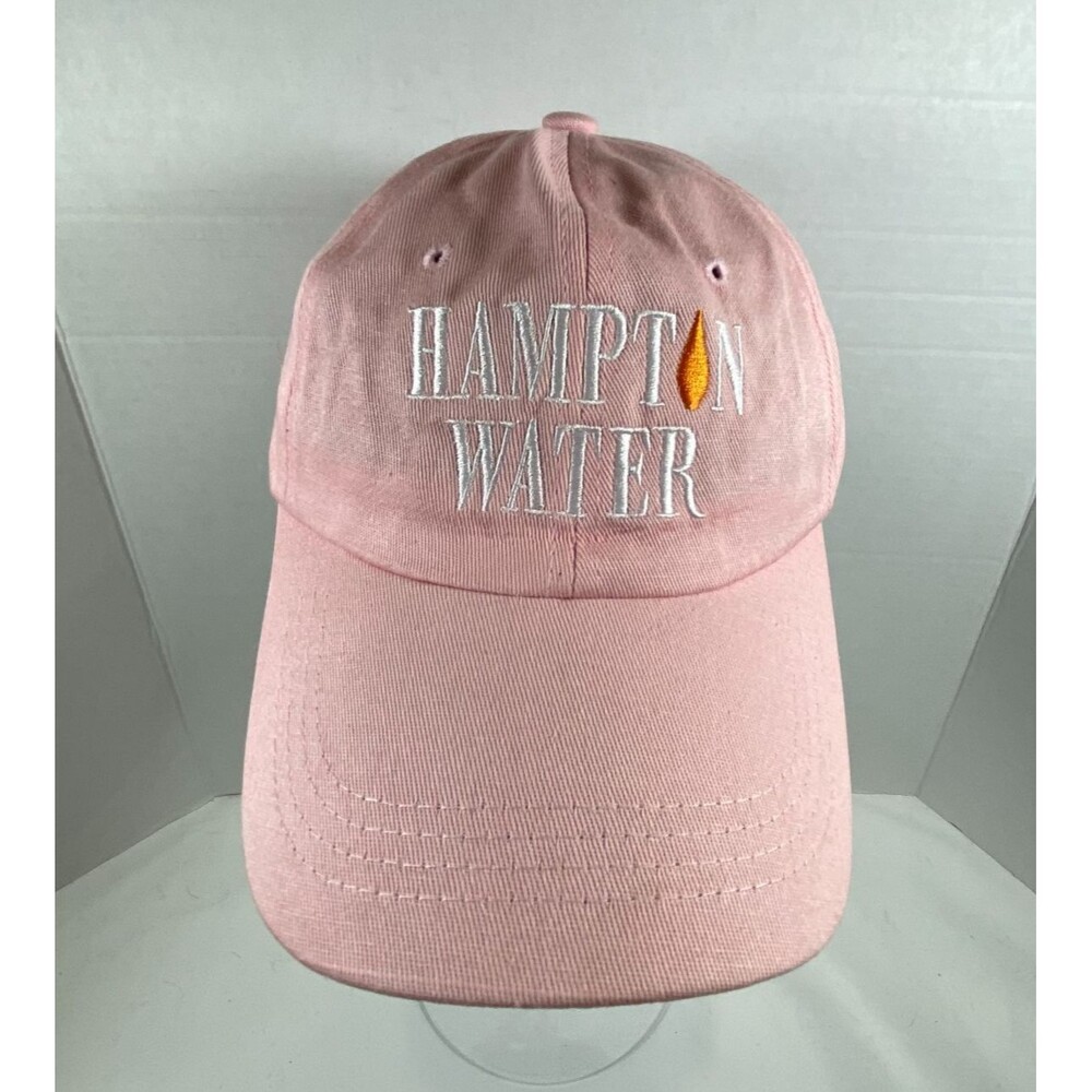 Hampton Water Rose Wine Hat Light Pink White Embroidered Logo Promo Dad Cap OSFA